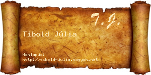 Tibold Júlia névjegykártya